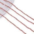 Flache Hämatit-Abstandsperlen in Roségold für DIY-Schmuckherstellung und Armbänder - (1x2.5mm/Loch 1mm) 1 Strang / Mattes Roségold