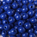 Perles rondes en bois de 16mm bleu brillant pour la fabrication de bracelets DIY - Bleu Saphir / 16mm
