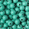 Perles rondes en bois vert menthe 16mm avec finition mate pour la création de bijoux - Bleu lac / 16mm