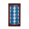 Preserved 12-piece blue rose flower gift set in a brown window display box - 12 Blue Flowers (approximately 3-4 Cm In Diameter) / 1 Box