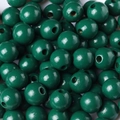 Perles rondes en bois vert foncé de 16mm avec finition brillante et trou pour DIY - Vert clair / 16mm