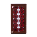 Preserved red rose set of 12 flowers in rectangular box with transparent window display - 12 Red Flowers (approximately 3-4 Cm In Diameter) / 1 Box