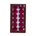 Preserved magenta roses in a brown gift box with a transparent window, 12 pieces - 12 Rose-red Flowers (approximately 3-4 Cm In Diameter) / 1 Box