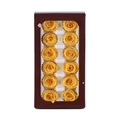 Preserved flower gift box featuring twelve vibrant yellow roses in a stylish windowed case - 12 Yellow Flowers (approximately 3-4 Cm In Diameter) / 1 Box