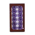Preserved purple roses in 12-piece rectangle gift box with clear window display - 12 Purple Flowers (approximately 3-4 Cm In Diameter) / 1 Box