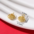 Golden sand cloud charms with Congming and Lingli engraving for DIY jewelry - Clever And Smart (AC4548) / 13x11.5mm