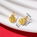 9mm gold relief pendant with Chinese characters Jin Bang Ti Ming for DIY jewelry - Pass Every Exam (AC4548) / 15.5x9mm