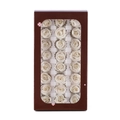 Preserved rose gift box with 24 white roses in a brown window packaging for DIY decor - 24 White Flowers (approximately 2-3 Cm In Diameter) / 1 Box