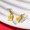 Golden Fu bag charm with matte finish, festive lucky pouch pendant for DIY jewelry - Fu Safety Pouch (AC4548) / 19.5x8.5mm
