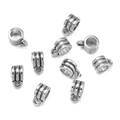 10er-Set Vintage Silber Zinklegierung Abstandsperlen mit Schlaufen für DIY Schmuck - Dreilagiger Stil