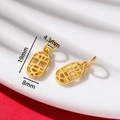 Golden oval lucky charms with Chinese characters and 19mm size markings - Hollow Safety (AC4548) / 1 Piece/Approx 2-4g (8x19mm)