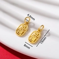 Golden Ruyi charm for DIY bracelets with traditional hollowed calligraphy and fine craft - Hollow Ruyi (AC4548) / 1 Piece/Approx 2-4g (8x19mm)