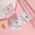 Square gift card with crown design and 'Best wishes to you' text in pink frame - White Crown Best Wishes Theme