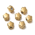 Close-up of golden star-shaped spacers for DIY jewelry making on white background - 5 Pieces / Gold Flower