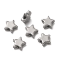 Macro detail of star shaped stainless steel spacer beads for DIY jewelry making - 5 Pieces / Steel Color Star 2
