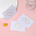 Mini lavender and white Love You greeting cards with gold foil floral wreaths - Pearl White Love You Theme