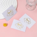 Lavender thank you gift card with gold foil lettering and elegant leaf design - Pearl White Thank You Theme