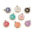 Enamel bee pendants in eight colors with gold plating for DIY jewelry making - Bee / 2 Pcs/Set / Lake Green