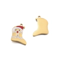 18k gold plated stainless steel Santa Claus charm for DIY Christmas jewelry making - Santa Claus Letter F Style