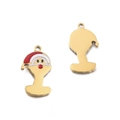18k gold plated stainless steel Santa Claus pendant for DIY jewelry making - Santa Claus Letter I Style