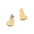 18k gold plated stainless steel Santa Claus sock pendant charm for DIY jewelry - Santa Claus Letter J Style
