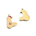Christmas stocking pendant in 18k gold plated stainless steel with red enamel Santa Claus - Santa Claus Letter L Style