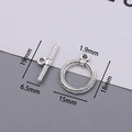 Makro-Detail des silbernen OT-Verschlusses mit genauen Maßen für die Schmuckherstellung - 10 Sets / 15x18mm