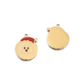 18k gold plated stainless steel Santa Claus pendant with red and white enamel details - Santa Claus Letter O Style