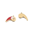 18k gold plated stainless steel Santa Claus charm with red enamel finish for DIY jewelry - Santa Claus Letter P Style