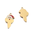 18k gold plated stainless steel Santa Claus pendant for DIY jewelry making - Santa Claus Letter T Style