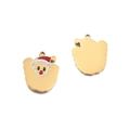 18k gold plated stainless steel Santa Claus pendant with red and white enamel for DIY jewelry - Santa Claus Letter U Style