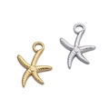 Starfish charms in gold and silver finish with textured 18K plating details - Style 01 Starfish / 2 Pcs/Set / Gold