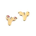 18k gold plated stainless steel V-shaped Christmas pendant with cute Santa Claus motif - Santa Claus Letter V Style