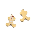 Christmas Santa Claus 18k gold plated stainless steel pendant with red enamel - Santa Claus Letter X Style