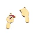 18k gold plated stainless steel Santa Claus charm with red enamel for DIY jewelry - Santa Claus Letter Y Style