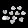 Close-up of heart-shaped natural mother of pearl beads with iridescent luster for DIY - Heart (Large)