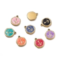 Golden stainless steel nautical anchor enamel charms in seven vibrant color variants - Anchor / 2 Pcs/Set / Lake Green