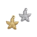 Starfish pendant necklaces in gold and silver finishes with realistic sea life texture - Style 03 Starfish / 2 Pcs/Set / Gold