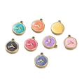 Set of 8 colorful enamel butterfly bird pendants in gold plating for DIY jewelry - Fish Tail / 2 Pcs/Set / Lake Green