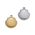 Shell shaped stainless steel pendants in gold and silver finish for DIY jewelry - Large Shell / 2 Pcs/Set / Silver