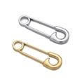 Polished stainless steel safety pin pendants in gold and silver mirror finishes - Safety Pin / 2 Pcs/Set / Gold