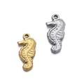 18K gold and silver seahorse charms in stainless steel for DIY necklace making - Seahorse / 2 Pcs/Set / Gold