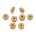 Golden flower shaped stainless steel spacer beads for DIY bracelet and necklace making - Style 12 (Petal Pattern) / 5 Pieces/Pack / Gold