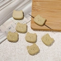 Schattige crèmekleurige kattenkop hars kralen voor DIY knutselen en decoratie - Gevlekte kat / 5 Stuks / Geelgroen