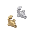 Gold and silver koi fish pendants in stainless steel with detailed scale textures - Carp / 2 Pcs/Set / Gold