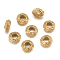 Set van 8 gouden roestvrijstalen kralen met gehamerde textuur en groot gat voor DIY-armbanden - Stijl 18 (Gehamerd Patroon) / 5 Stuks / Goud
