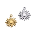 Polished stainless steel sun totem charms in gold and silver plating for DIY jewelry - Sun / 2 Pcs/Set / Gold