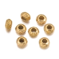 Gouden roestvrijstalen afstandskralen met textuur voor DIY sieraden maken - Stijl 19 (Textuur Patroon) / 5 Stuks / Goud
