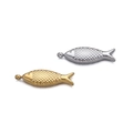 Fish pendant necklace in gold and silver finishes with realistic scale texture - Fish / 2 Pcs/Set / Gold