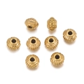 Gouden roestvrijstalen kralen met groot gat en spiraaltextuur voor DIY sieraden maken - Stijl 22 (Spiraal Patroon) / 5 Stuks / Goud